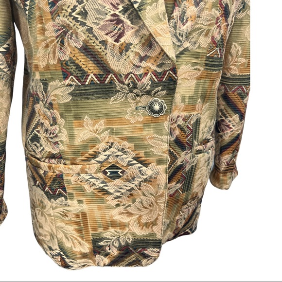 Vintage 80's/90's Southwestern Print Circle T Oversized Jacket Sz MD - Picture 3 of 13